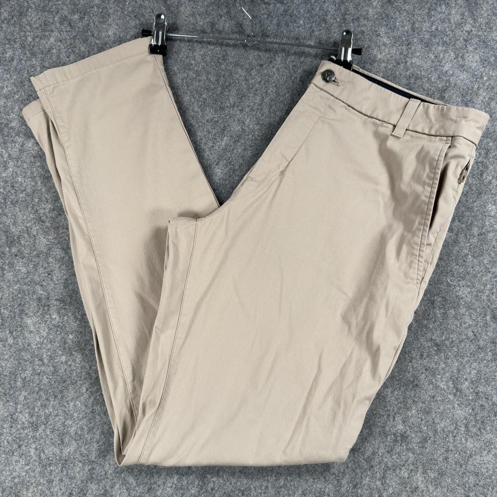 Birddogs Pants Mens 34x30 (Tag 34x32) Beige Chino Stretch Casual Golf Tech